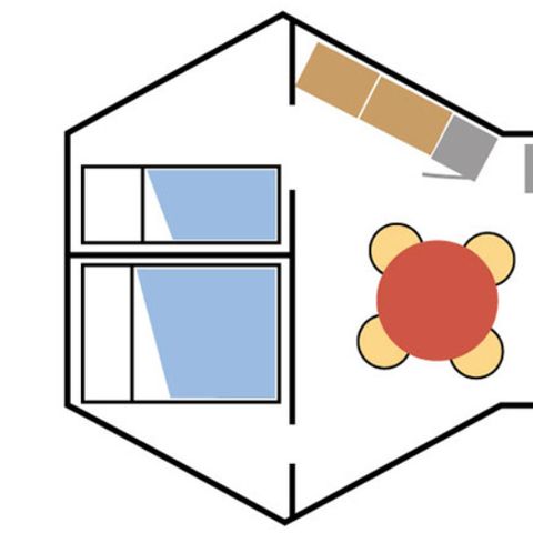 Safaritent 4 personen - Tipi Standaard 18m² - 2 kamers - Geen sanitair
