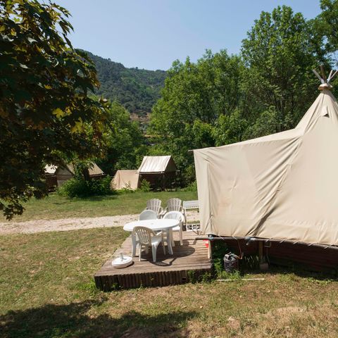 Safaritent 4 personen - Tipi Standaard 18m² - 2 kamers - Geen sanitair