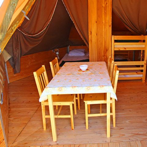 Canvas and wooden tent 4 persons - Tipi Standard 18m² - 2 bedrooms - No sanitary facilities