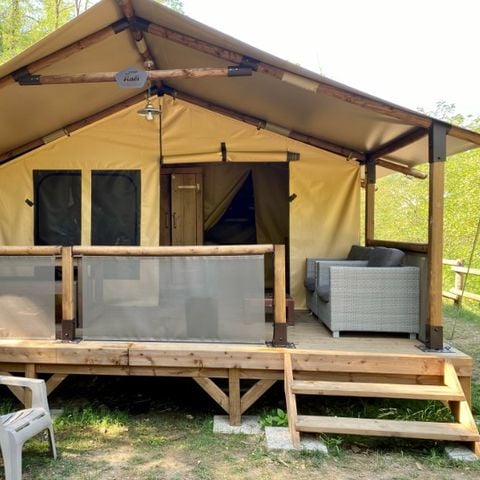 Safarizelt 4 personen - Safari Bali 35m² - Standard - 2 Schlafzimmer - Terrasse - individuelle Sanitäranlagen in der Nähe