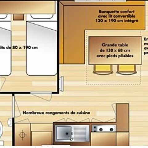 Stacaravan 4 personen - Standaard - 2bed - Terras