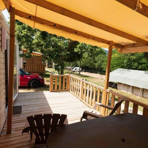 Mobilheim 5 personen - Komfort - 2 Schlafräume - Halboffene Terrasse - TV - Klimaanlage