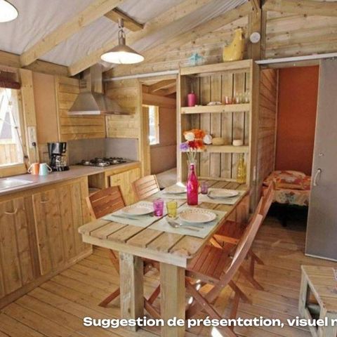 Mobile home 4 persons - CosyFlower Premium 38m² - 2 bedrooms + covered terrace + TV + Linen + Towels