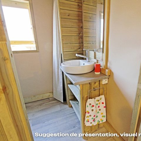 Mobilheim 4 personen - CosyFlower Premium 38m² - 2 Schlafzimmer + überdachte Terrasse + TV + Bettwäsche + Handtücher