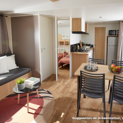 Mobilheim 6 personen - Homeflower Premium 35m² - 3 Schlafzimmer + Terrasse + TV + Bettwäsche + Handtücher + Klimaanlage