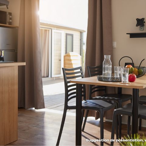 MOBILHOME 7 personnes - Homeflower Premium 30,5m² - 3 chambres + terrasse + TV + Draps + Serviettes + Clim