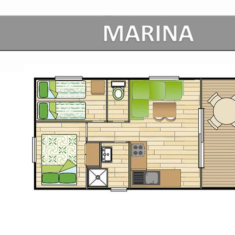 Mobilhome 4 personas - MARINA/MONTANA LOISIR Aire acondicionado 4 personas