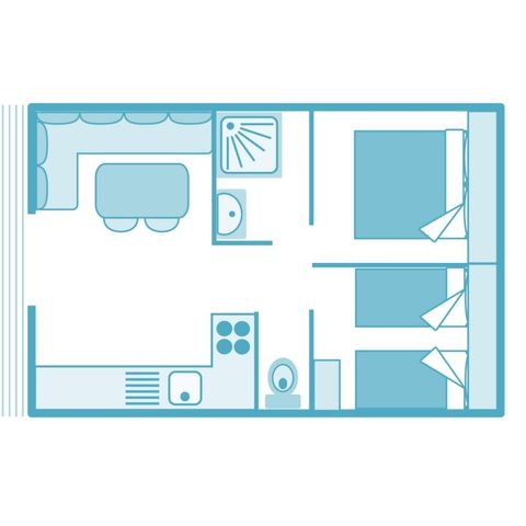 Mobilheim 4 Personen - Klimatisiertes SAFARI CLASSIC 4 Personen