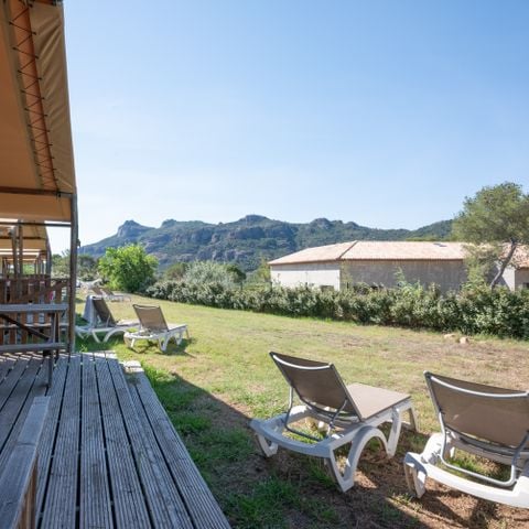 Tente en toile et en bois 6 personnes - Tente safari Grimaud