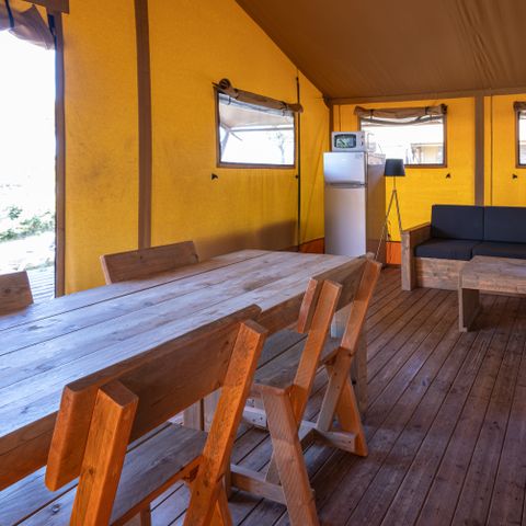 Tente en toile et en bois 6 personnes - Tente safari Grimaud