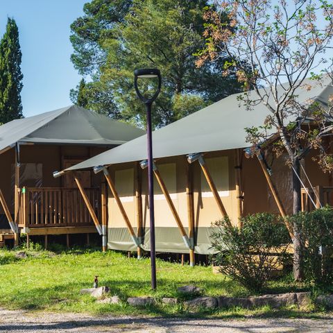 Tente en toile et en bois 4 personnes - Tente safari Fréjus, 2 chambres