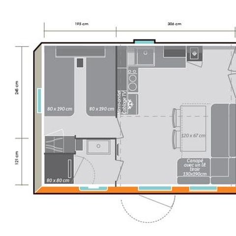 MOBILHOME 4 personnes - MH2 Premium