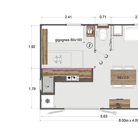 MOBILE HOME 4 people - ESQUIROU (arriving on Sunday)