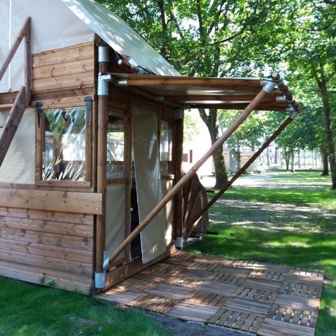 TENTE TOILE ET BOIS 2 personnes - BIVOUAC (Sans sanitaires) Animaux non admis