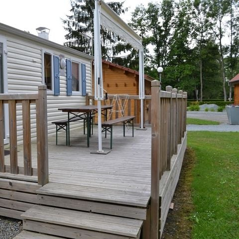 Mobilheim 6 personen - Mobilheim Bermudes Confort 30m² (3 Zimmer) + halb überdachte Terrasse 18 m² + TV 6 Pers.