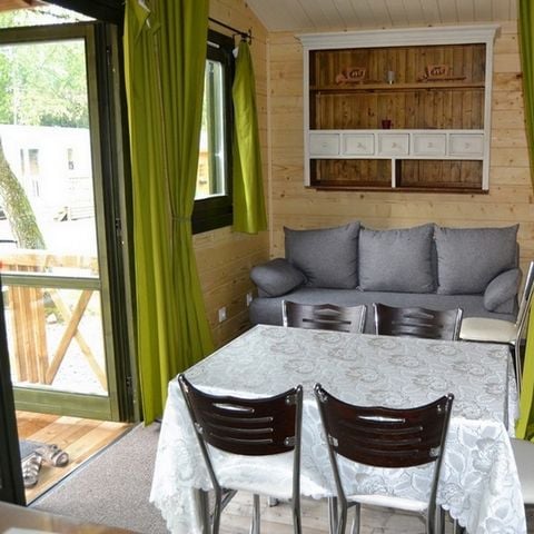 Chalet 6 personen - Chalet Savania PREMIUM46 34 m² (2 Zimmer) + überdachte Terrasse von 13 m² + TV + umkehrbare Klimaanlage 4/6 Pers.