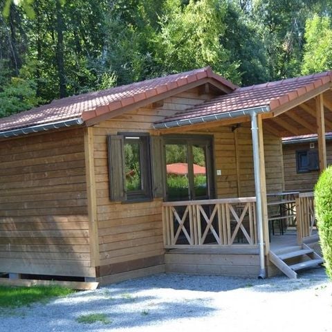 CHALET 4 personnes - Chalet Sequoia PREMIUM 34 m² (2 chambres) + double terrasse de 13 m² (couverte) + clim réversible 4/6 pers