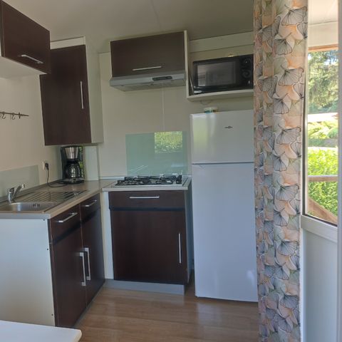 Stacaravan 4 personen - Stacaravan Watipi ECO 26 m² (2 slaapkamers)+overdekt terras 7 m² 1/4 pers