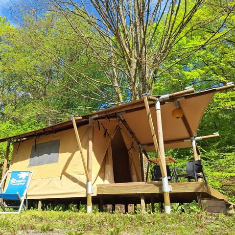 CANVAS AND WOOD TENT 2 people - Woodlodge Nature - 2 single beds or 1 double bed - Facing the pond 2 pers