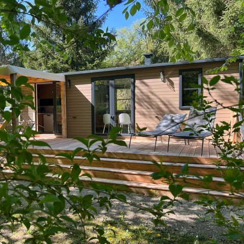 MOBILE HOME 6 people - Cottage Ohara Côté Jardin Premium 36m² - 3 bedrooms + Terrace + TV + LV + Air conditioning + Forest view