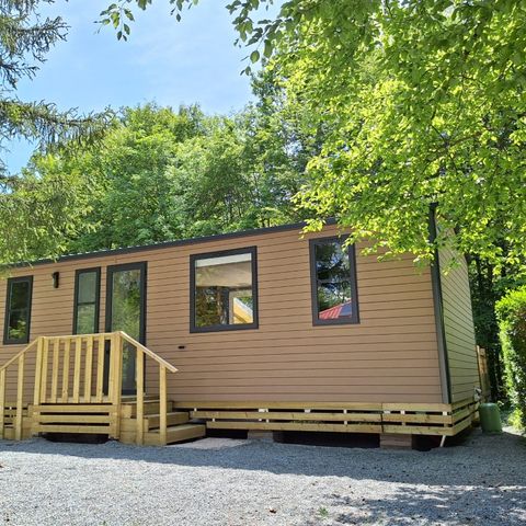 Stacaravan 6 personen - Cottage Ohara Côté Jardin Premium - 36m² - 3 kamers + Half overdekt terras + TV + LV + Uitzicht op het bos 6 personen