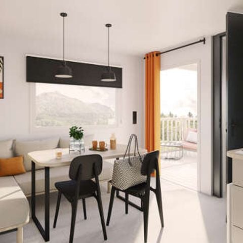 Mobilheim 4 personen - NEW// Mobilheim Loggia Confort 32m² - 4 Personen + Integrierte überdachte Terrasse + TV+ Bett160 4 Pers.