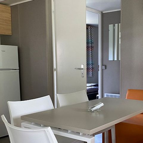 Mobilheim 6 Personen - Comfort XL | 3 Schlafz. | 6 Pers. | Erhöhte Terrasse | Klimaanlage