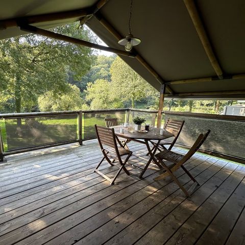 Safarizelt 5 Personen - Super Lodge | 2 Schlafz. | 4/5 Pers. | Einfache Terrasse | 1 Bad