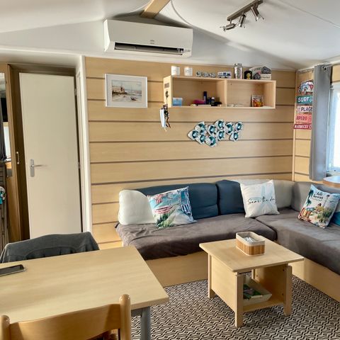 Stacaravan 3 personen - STACARAVAN MET AIRCONDITIONING OP EEN BOERDERIJCAMPING