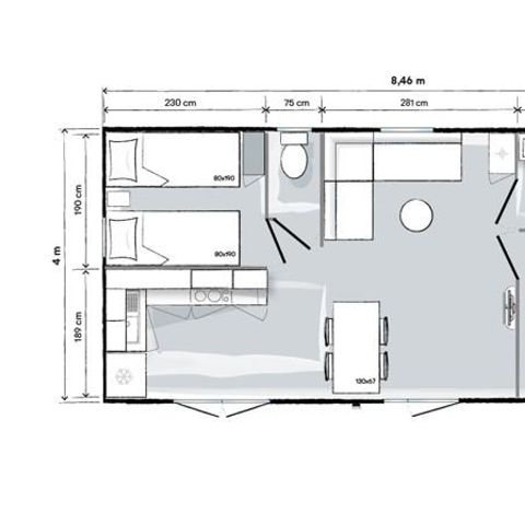 BUNGALOW 4 personnes - LE COTTAGE 2 CHAMBRES CLIMATISE + LAVE VAISSELLE