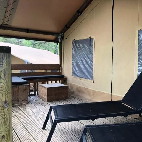 Tente en toile et en bois 5 personnes - Tente Kalahari XL 3 Pièces 5 Personnes Sans Sanitaire