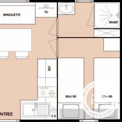 Mobile home 4 persons - Loisirs 3 Rooms 4 People + TV