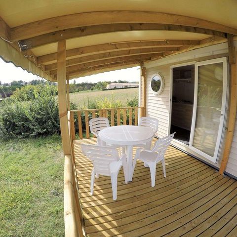 Mobile home 2 persons - Comfort Mobile Home 18m² 1 bedroom + covered terrace + air conditioning + TV