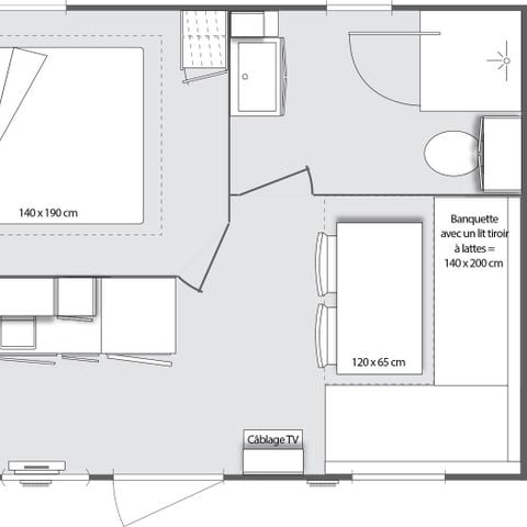 Mobilhome 2 personnes - Standard 1 chambre