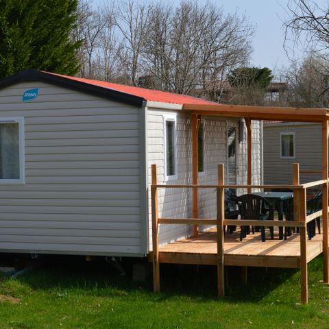 MOBILHOME 6 personas - Confort + 32m² (3 habitaciones) + terraza cubierta