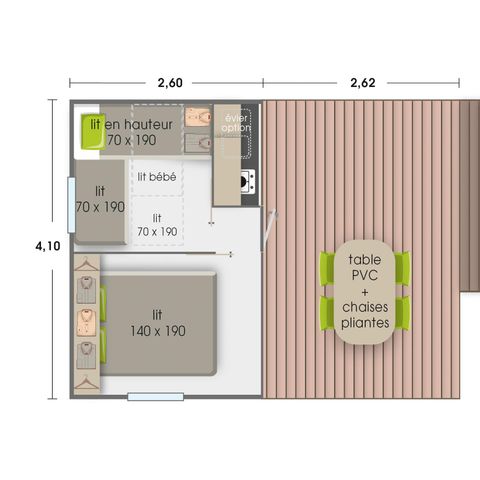CANVAS BUNGALOW 5 people - TITHOME without sanitary facilities 26 sqm