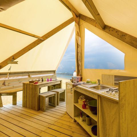 TENT 4 people - TENT LODGE JUNIOR without sanitary facilities 17 m² (17 m²)