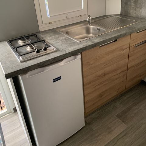 Mobilheim 3 Personen - MH OPHEA 16 m²Überdachte Terrasse