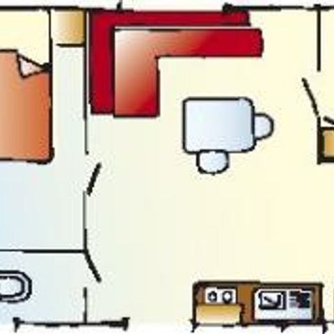 MOBILHOME 5 personnes - MH CONFORT + terrasse couverte - Dimanche 20 m²