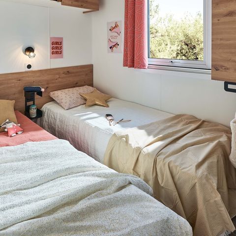 Stacaravan 4 personen - Stacaravan Premium 29m² Bahia - 2 kamers + overdekt terras + LV + TV + CLIM 4 pers