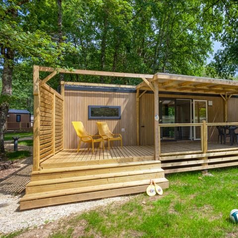 Mobilhome 4 personnes - Mobil-Home Premium 33m² Bali - 2 chambres + Terrasse couverte + Lave-vaisselle + TV + CLIM 4 pers