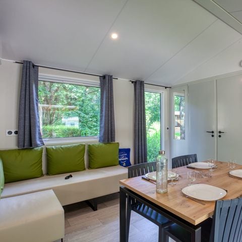 Mobilhome 4 personnes - Mobil-Home Premium 33m² Bali - 2 chambres + Terrasse couverte + Lave-vaisselle + TV + CLIM 4 pers