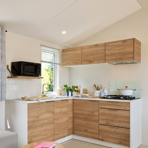 Stacaravan 6 personen - Stacaravan Toscane Premium 33m² - 3 kamers + Overdekt terras + CLIM + TV + LV