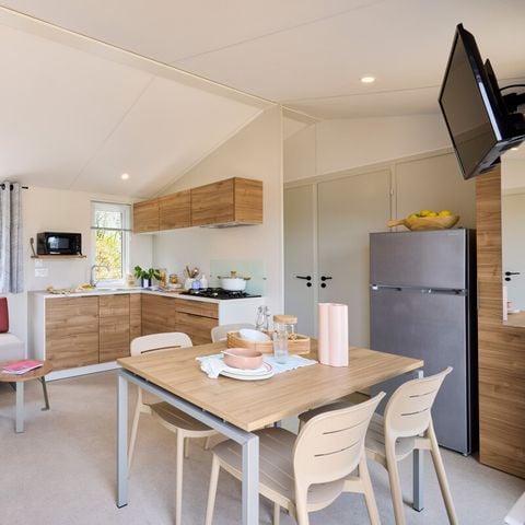 MOBILHOME 6 personnes - Mobil-Home Toscane Premium 33m² - 3 chambres + Terrasse couverte + CLIM + TV + Lave-vaisselle 6 pers