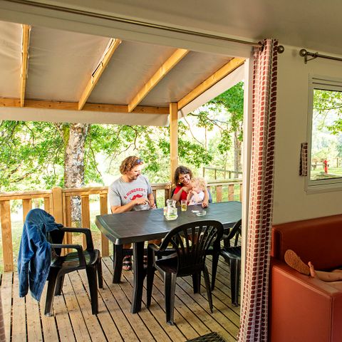 Mobilheim 4 personen - Mobilheim Confort PMR 29m² (2Zimmer) + LV + TV + halbüberdachte Terrasse 6m² 4 Personen.