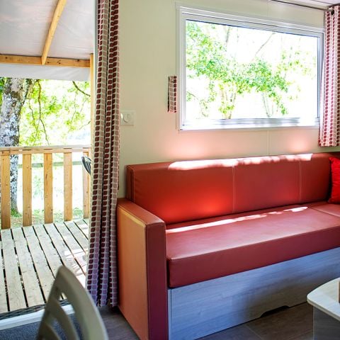 BUNGALOW 4 personnes - Mobil-home Confort PMR 29m² (2chambres) + LV + TV + terrasse semi-couverte 6m² 4 personnes.