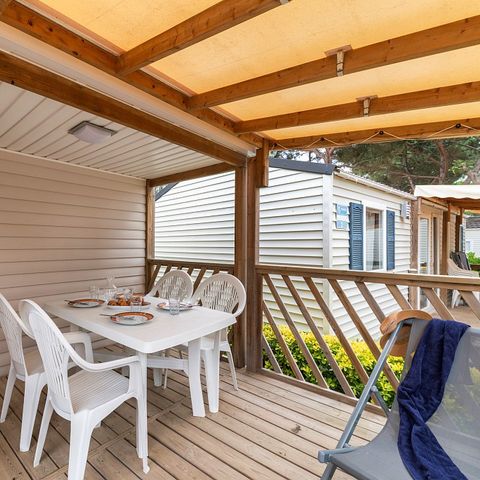Mobilheim 6 Personen - Comfort | 2 Zi. | 4/6 Pers. | Einfache Terrasse | Klim.