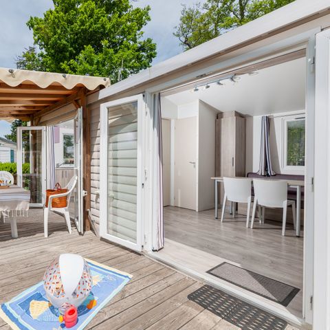 Stacaravan 6 personen - Comfort XL | 2 Slaapkamers | 4/6 Pers. | Verhoogd terras