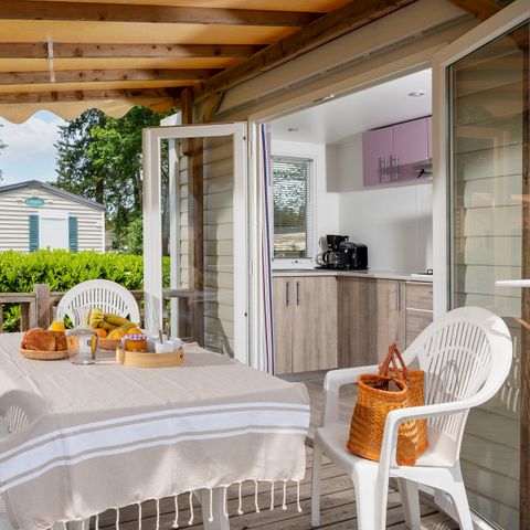 Stacaravan 6 personen - Comfort XL | 2 Slaapkamers | 4/6 Pers. | Verhoogd terras