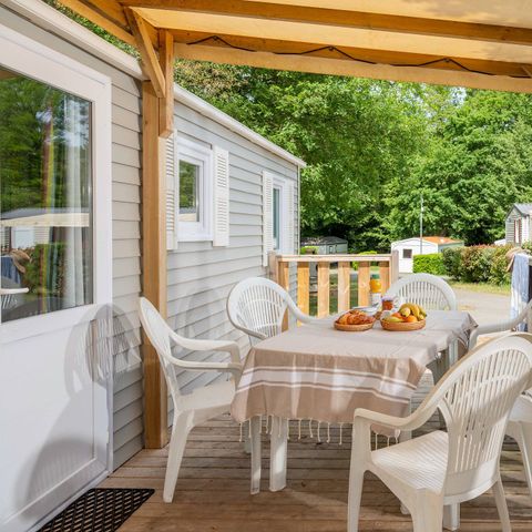 Stacaravan 6 personen - Klassiek | 2 Slaapkamers | 4/6 Pers. | Verhoogd terras | Airconditioning.